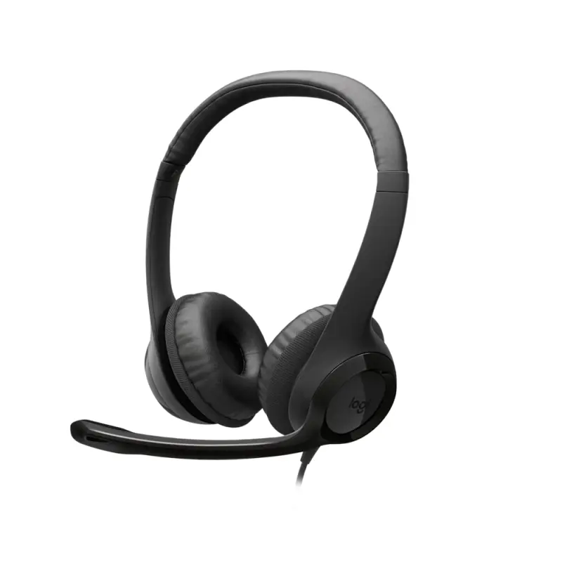 AUDÍFONOS DE COLOR NEGRO LOGITECH DE CABLE USB TIPO-C CON MICROFONO PARA COMPUTADORAS H390